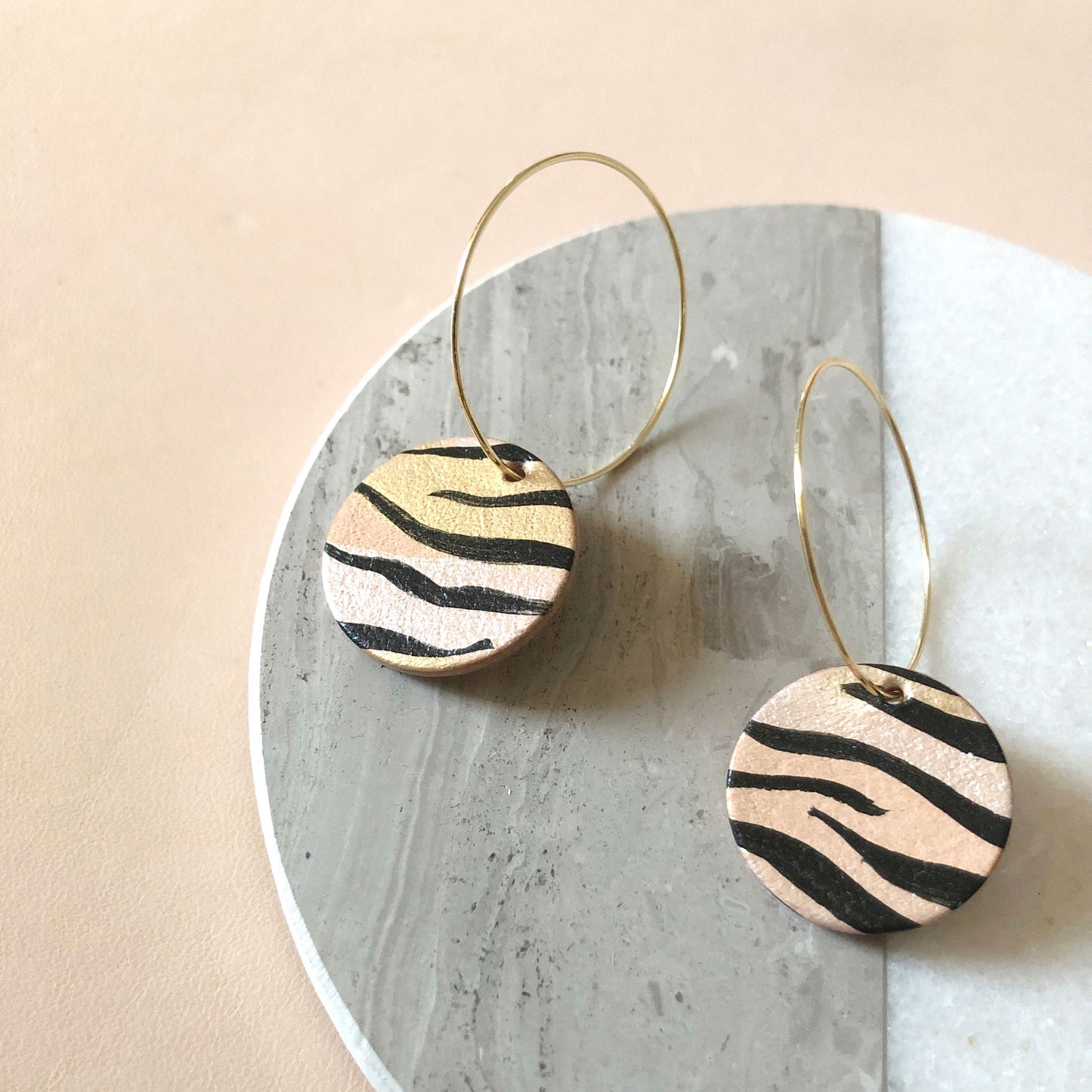Tiger patterned hoops