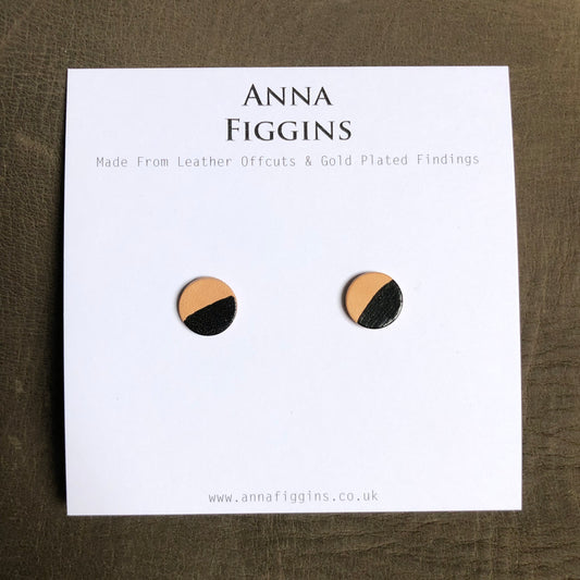 Half Painted Leather Stud Earrings