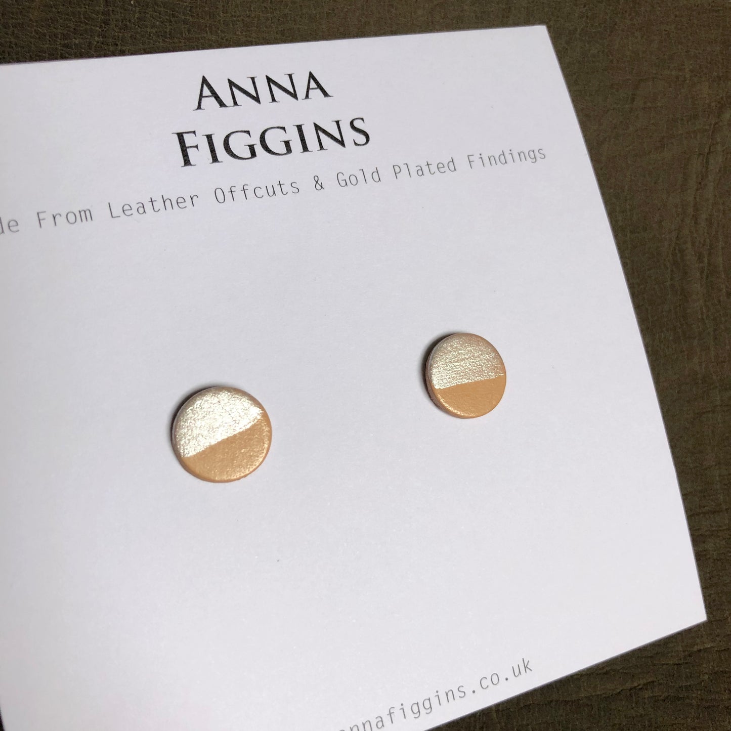 Half Painted Leather Stud Earrings