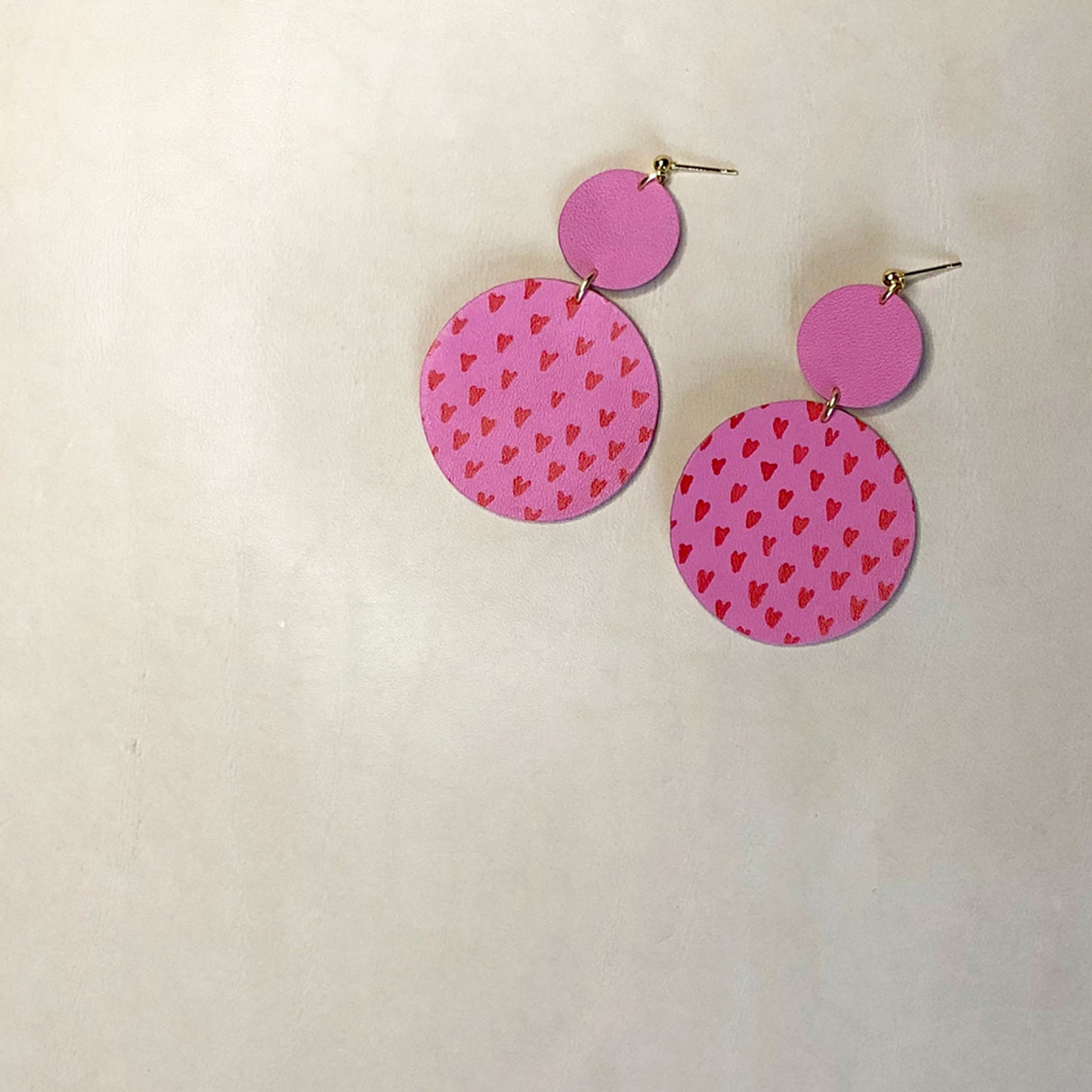 Heart Pattern Circle Drop Earrings