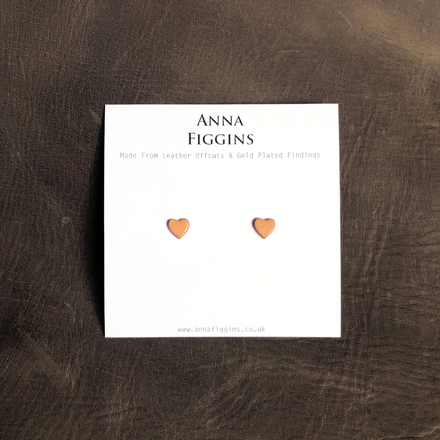 Leather Heart Stud Earrings