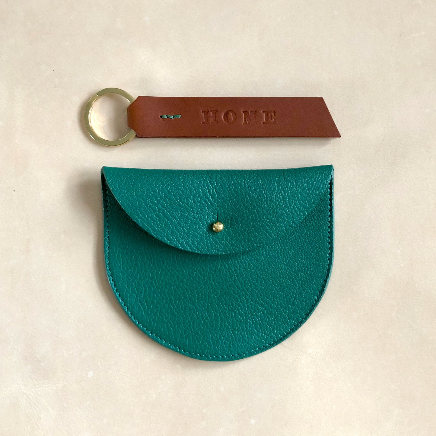 Handmade leather purse - Green