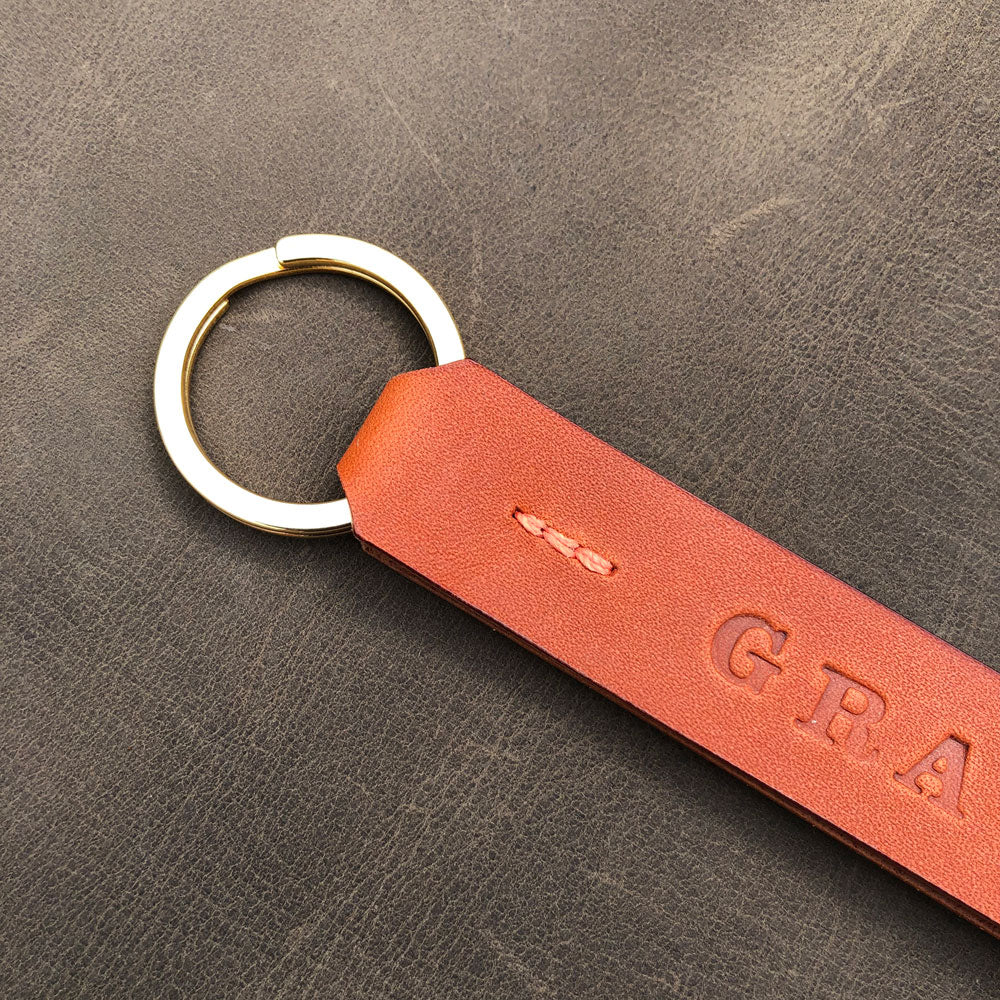 Personalised leather keyring