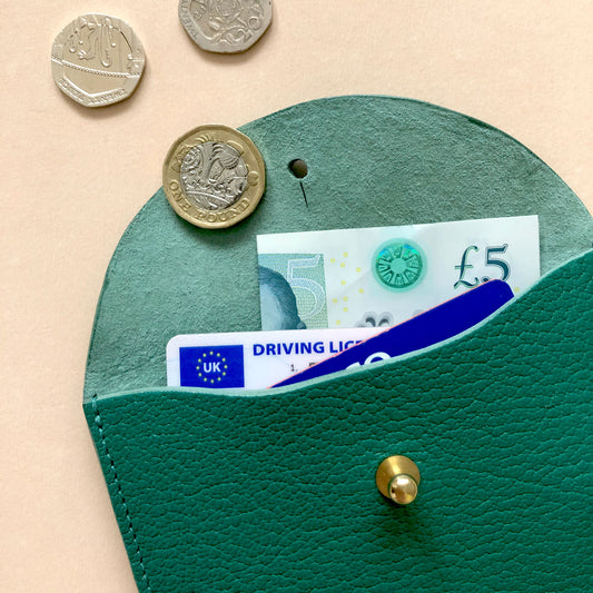Handmade leather purse - Green