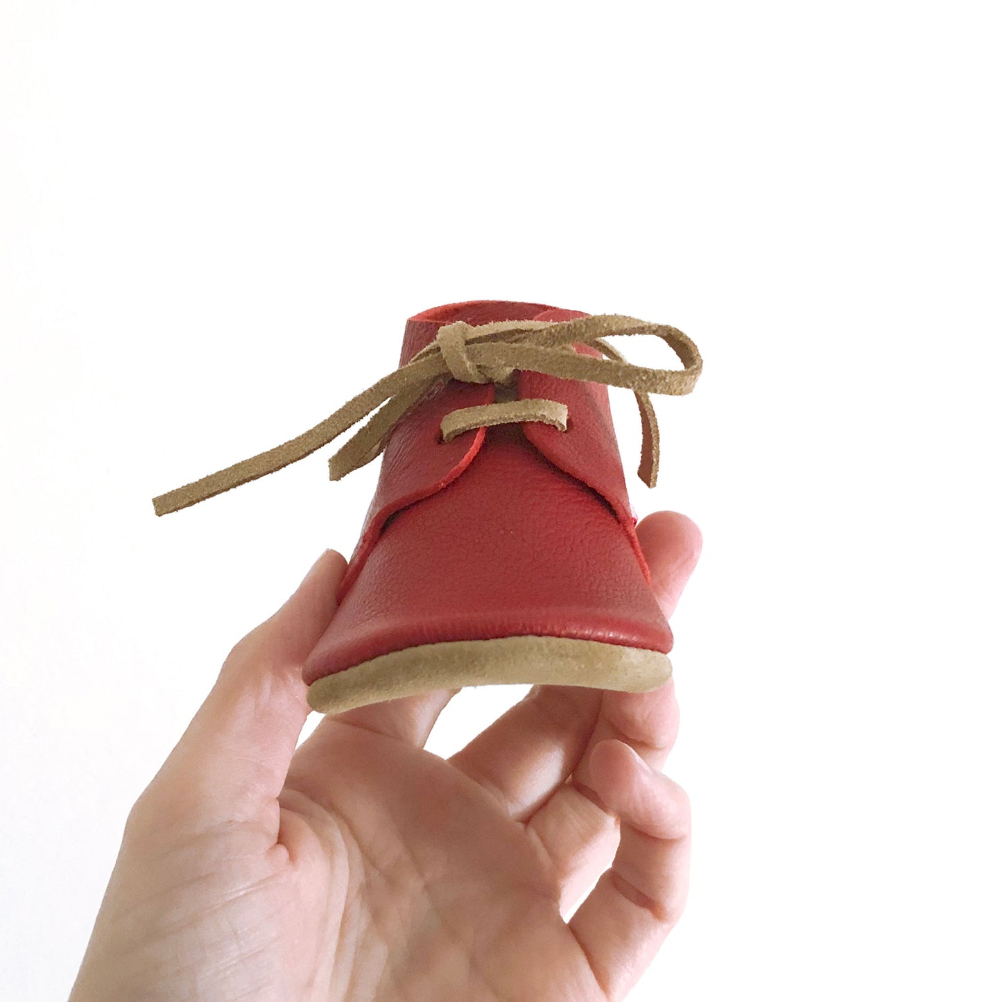 Soft soled leather baby shoes - Red