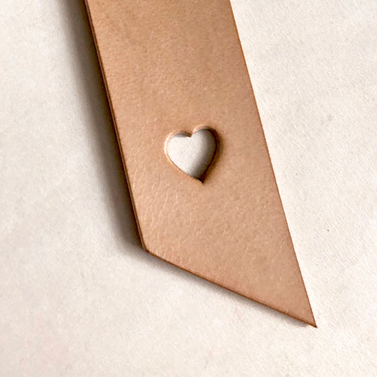 Personalised leather bookmark - Heart