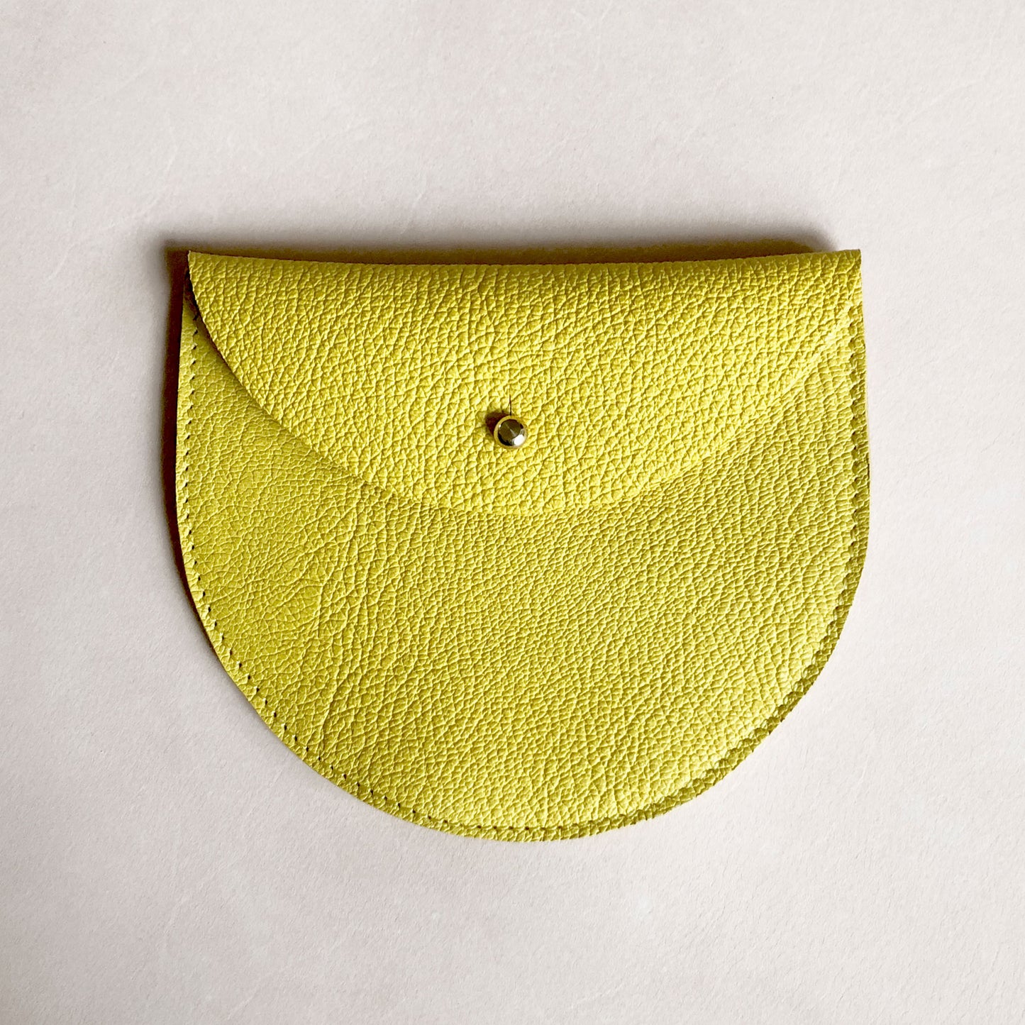 Handmade leather purse - Yellow