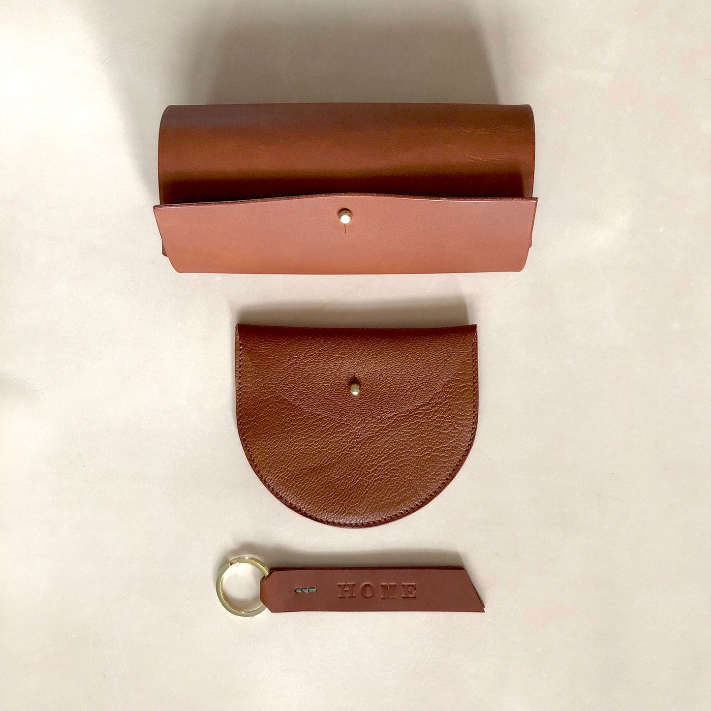 Handmade leather purse - Tan